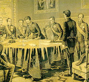 Charles-Albert de Savoie-Carignan lors de la signature de la constitution du Royaume sarde